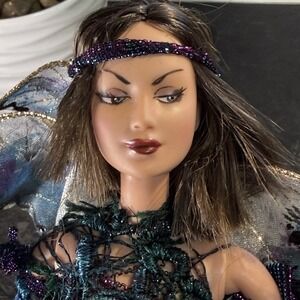 OOAK 12" Black & Purple Barbie Doll Fairy Pixie Signed rjbour BEAUTIFUL!